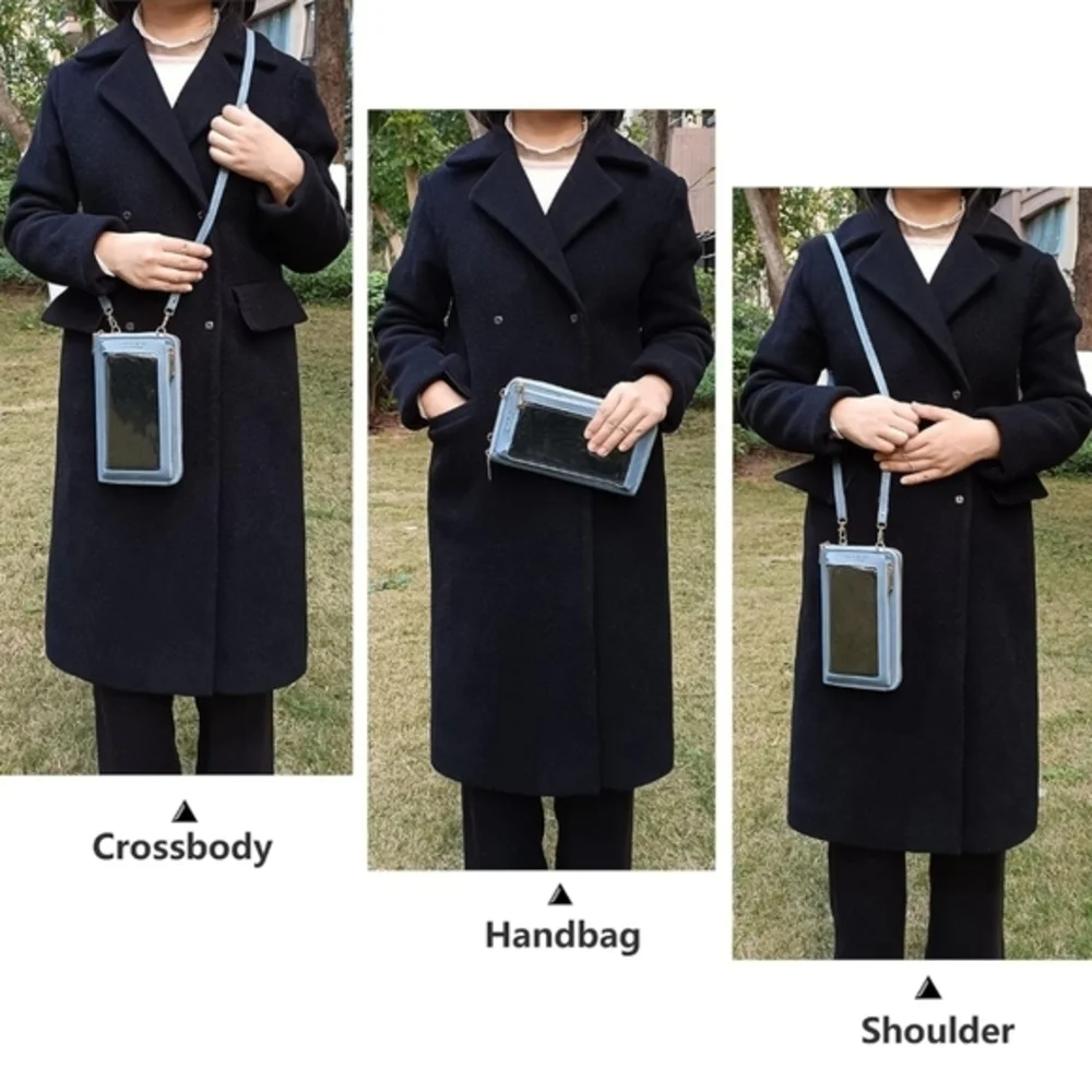 Small Crossbody Bag Touch Screen Phone Case, Cellphone Purse Wallet PU‎ Leather